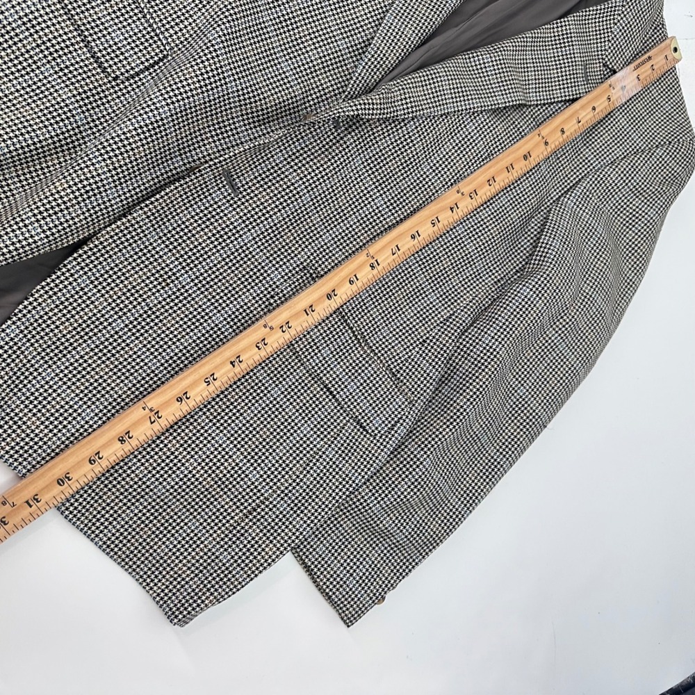 Chaps Houndstooth Blazer Silk Sport Coat Two Button Jacket 40R - Picture 11 of 11